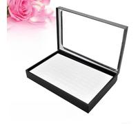 Schmuck-Organizer mit 100 Fächern und transparenter Abdeckung für Ringe und Ohrringe, mit kratzfestem Innenmaterial und stabiler Konstruktion, Weiß