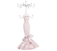 Schmuck-Schaufensterpuppen-Halter, 11 x 3 x 3 cm, gekleidete Puppe, Schaufensterpuppen-Schmuckhalter für Halskette, Ohrringe und mehr, Präsentationsständer aus Kunstharz und Gips mit mehreren Eisenha