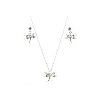 Schmuck-Set Halskette Ohrringe Kristalle von Swarovski® Libellen Rhodiniert Nickelfrei Titan