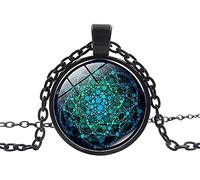 Schmuck zum Valentinstag, Hochzeitstag, Retro-Blume des Lebens, Glas-Cabochon-Anhänger, Charm, Damen-Halskette, Geschenk, Geschenk für Frauen, Kinder, professionell und attraktiv