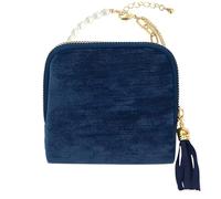 Schmuckbeutel für Reise, Organizer für Schmuck, aus Samt mit Reißverschluss, Organizer für Halskette, Armband, Ring, ideal für Business, Wochenende, Kreuzfahrt