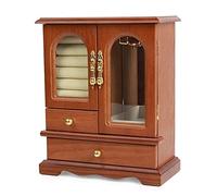 Schmuckbox Schmuckkästchen Schmuckschatulle Holz-Schmuckkästchen Vintage-Schmuckkästchen Multifunktions-Schmuckkästchen Mit 2 Schubladen Und 360 ° Drehbarem Haken Schmuckkasten Schmuckkoffer ( Color :