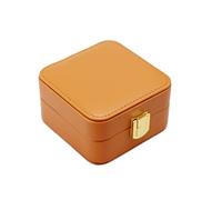 Schmuckbox Schmuckkästchen Schmuckschatulle Schmuckschatulle Reiseschmuckschatulle Kleiner Verspiegelter Schmuck-Organizer Tragbarer Reisekoffer Halskette PU-Aufbewahrung Schmuckkasten (Blue : Orange