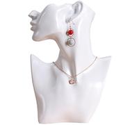 Schmuckbüste weiß | Schmuck-Mannequin Büste als Schmuckständer für Ketten und Ohrringe | Schaufensterpuppe Weiblich Kopf/Schulter für Präsentationen von Schmuck | Kettenständer Ohrring Display