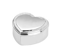 Schmuckdose Herz ca. 6 x 6 cm versilberte Schmuckschatulle in Herzform mit Samteinsatz