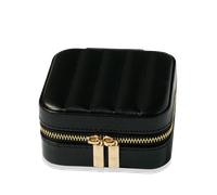 Schmucketui "Geschenk Schmuckaufbewahrung Reiseetui", schwarz, gelbgoldfarben, ANISTON JEWELRY & WATCHES, Aufbewahrungsboxen, Kinder, 4 Stk., B/H/T: 10cm x 5cm x 10cm, MDF, Metall, Polyurethan, glänze