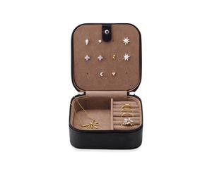 Schmucketui THOMAS SABO "Geschenk Schmuckaufbewahrung Reiseetui", schwarz, braun, Aufbewahrungsboxen, Kinder, B/H/T: 11,4cm x 6,5cm x 11,6cm, Polyurethan, matt, B:11,4cm H:6,5cm T:11,6cm (45267105-0) 