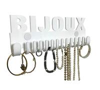 Schmuckhalter wand Design by GALEARA Kettenhalter mit Jewelry Schriftzug Schmuckaufbewahrung (Mika Bijoux Weiß)