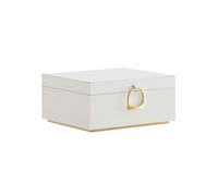 Schmuckkästchen 2 Ebenen mit Griff und flexiblem Schmucktablett weiß