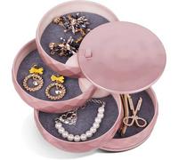 Schmuckkästchen 4 Ebenen Drehbar Ring Ohrringe Halskette Haargummi