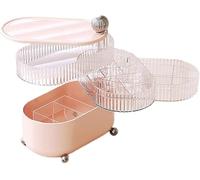 Schmuckkästchen 4 Ebenen Schmuckaufbewahrung Organizer 360 Grad Mädchen Schmuckkasten Luxus Damen Schmuckschatulle Drehbar mit Deckel Ringe Ohrringe Halskette Geburtstag Geschenk Mädchen Frauen