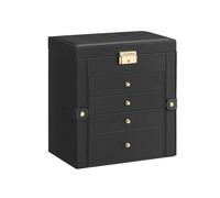 Schmuckkästchen 5 Ebenen für Uhren Tintenschwarz