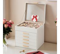 Schmuckkästchen 6 Ebenen, mit Glasdeckel, Schmuckbox