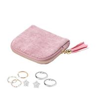 Schmuckkästchen aus Flanell, kompakte Organizer-Tasche mit Reißverschluss, kleine Aufbewahrungsbox für Ringe, Halsketten, Armbänder, Ohrringe, elegante tragbare Schmuckschatulle für Frauen, Reisen,