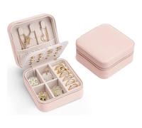 Schmuckkästchen Damen Leder für Reise - Ohrringe Halsketten Ringe