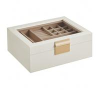 Schmuckkästchen mit Glasdeckel, Schmuckkasten mit 2 Ebenen, Geschenk für Ihre Liebsten