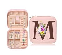 Schmuckkästchen Reise, Kleine Schmuckschatulle für Damen, Reiseschmuckaufbewahrung mit Spiegel, PU-Leder Schmucketui Schmuckbox für Ringe Armbänder Ohrringe, Geschenk für Geburtstag Weihnachten(M)