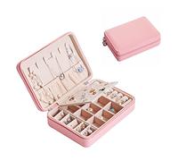 通用 Schmuckkästchen Vielfalt PU-Leder schmuckbox Schmuckkoffer Klein schmuckschatulle Reise jewelry organizer für Ringe,Halskette,Ohrringe,Kopfbedeckunge (Rosa Multifunktions Schmuckbox)
