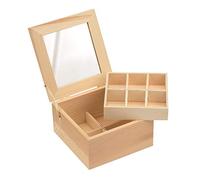 Schmuckkasten aus Holz 13,5x12,8x7,5cm, Kiefer