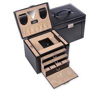 SACHER Schmuckkasten Marta - Handmade in Germany - Breite 27 cm (schwarz | new classic | Leder | Maxima)