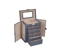 Schmuckkasten mit 6 Schubladen Grau