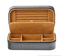 Schmuckkasten Schmuckkästchen Schmuckbox Leder Reise Tragbare Große Kapazität Ring Box Samt Innen Doppelschicht Schmuck Organizer Box Für Frau. Schmuckschatulle (Color : A, Size : 9.5x18.5x8cm)