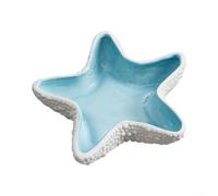 Schmuckschale Muschel aus Porzellan, Ringhalter Schale in Blau Weiß, Schmuckablage für Ohrringe und Ketten, Meerestiere(starfish style)