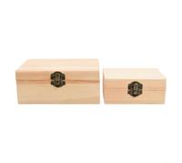 Schmuckschatulle aus Holz mit kleiner Stellfläche und Klappdeckel für effiziente Aufbewahrung von Schmuck, Postkarten und Miniaturartikeln (zweiteilige Sets)