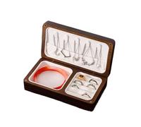 Schmuckschatulle aus Holz, Vintage, tragbarer Organizer mit Fächern, Damen-Schmuckschatulle, für Freundin, Frauen, Kinder, Tochter, Ringe, Ohrringe, Armbänder, Schreibtisch, Tischkommode