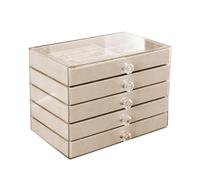 Schmuckschatulle Mit 5 Ebenen Samtgefütterten Fächern Verstellbarer Aufbewahrungsorganisator Für Die Präsentation Von Ohrringen Und Halsketten Eleganter Schmuckorganisator Mit Weichem Innenfutter