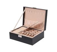 Schmuckschatulle, Schmuck Organizer Box Doppelschicht Schmuckkoffer Leder Schmuck Aufbewahrungsbox Große Schmuckkasten