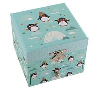 Schmuckschatulle/Schmuckkästchen/Schmuckschachtel mit Spieluhr von Trousselier aus Holz mit rotierendem Pinguin und 18-Ton-Federspielwerk - Eine kleine Nachtmusik (W. A. Mozart)