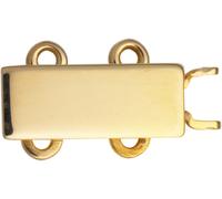 Schmuckschließe 2-reihig Silber 925/- gelb, rechteckig, L 12,50 x B 3,60 mm