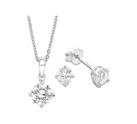 Amor Set 925 Sterling Silber Damen Multisets, mit Zirkonia synth., 42 cm, Silber, Kommt in Schmuck Geschenk Box, 9964963