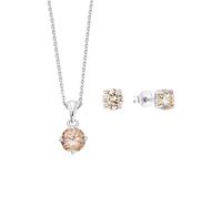 Schmuckset AMOR "9965199", orange (silberfarben, apricot, champagner), Schmuck_Sets, Damen, Silber 925 (Sterlingsilber), Schmuckset, mit Zirkonia (synth.) (77431719-0)