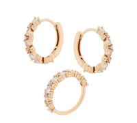 Schmuckset aus 925 Silber mit Zirkonia: Creolen + Damenring 18,5 mm (58) Golders