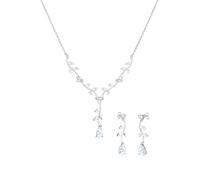 Schmuckset 925 Silber Blumenranke Zirkonia Elli Weiß 4W206/00X001