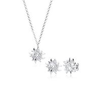 Schmuckset ELLI "Elli Schmuckset Edelweiss Tracht 925 Silber", silber, Schmuck_Sets, Damen, onesize, ohne Stein, Silber 925 (Sterlingsilber), Schmuckset (580216-0) silber