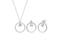 Schmuckset ELLI "Kreis Geo 925 Silber, mit Kristallen von Swarovski", silber, Schmuck_Sets, Damen, onesize,mit Stein, Silber 925 (Sterlingsilber), Schmuckset (98178836-0) silber