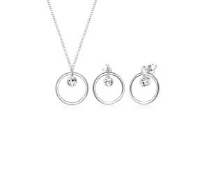 Schmuckset ELLI "Kreis Geo 925 Silber, mit Kristallen von Swarovski", silber, Schmuck_Sets, Damen, onesize,mit Stein, Silber 925 (Sterlingsilber), Schmuckset (98178836-0) silber