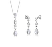 Schmuckset Tropfen Zirkonia 925 Sterling Silber Elli Weiß 4U435/40X001