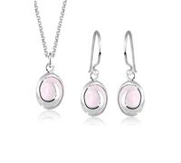 Schmuckset ELLI "Quarz Rose 925 Sterling Silber", rosa (rosa, rosa), Schmuck_Sets, Damen, onesize,mit Stein, Silber 925 (Sterlingsilber), Schmuckset (094326-0)