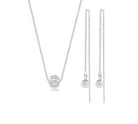 Elli Schmuckset Damen Collier Hänger mit Swarovski® Kristalle in 925 Sterling Silber