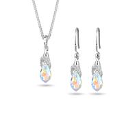 Elli Schmuckset »Kristalle 925 Sterling Silber«, weiß