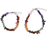 Schmuckset FIRETTI "Multipack Schmuck Geschenk Armband Fußkette Chakra Edelsteine", bunt (silberfarben, lila, blau, grün, braun, orangerot, rot, weiß, lila, blau, grün, braun, orangerot, rot, weiß), S