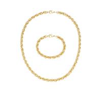 Schmuckset FIRETTI "Multipack Schmuck Geschenk Halskette Armkette", gold (gelbgoldfarben), Schmuck_Sets, Damen, Messing, Schmuckset, Dreifache Erbskettengliederung, ca. 6,8 mm breit (30341603-0) gelbg