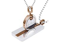 Schmuckset FIRETTI "Multipack Schmuck Geschenk Halsketten LIEBE", rosa (edelstahlfarben, roségoldfarben), Schmuck_Sets, Damen, Edelstahl, Schmuckset, 2 Ketten mit Anhänger (216569-0) edelstahlfarben, 