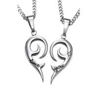 Schmuckset FIRETTI "Multipack Schmuck Geschenk Halsketten LIEBE", silber (edelstahlfarben, weiß), Schmuck_Sets, Damen, Edelstahl, Schmuckset, mit Zirkonia (synth.) (336793-0) edelstahlfarben, weiß