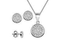 Schmuckset FIRETTI "Multipack Schmuck Geschenk Silber 925 Halskette Ohrschmuck", silber (silberfarben, kristallweiß, kristallweiß), Schmuck_Sets, Damen, Silber 925 (Sterlingsilber), Schmuckset, mit Zi