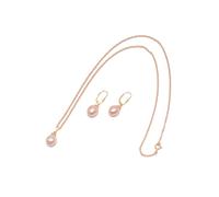 Schmuckset FIRETTI "Multipack Schmuck Geschenk Silber 925 Halskette Ohrstecker Perlschmuck", bunt (gelbgoldfarben, rosé), Schmuck_Sets, Damen, Perlen, Silber 925 (Sterlingsilber), Schmuckset, Made in 